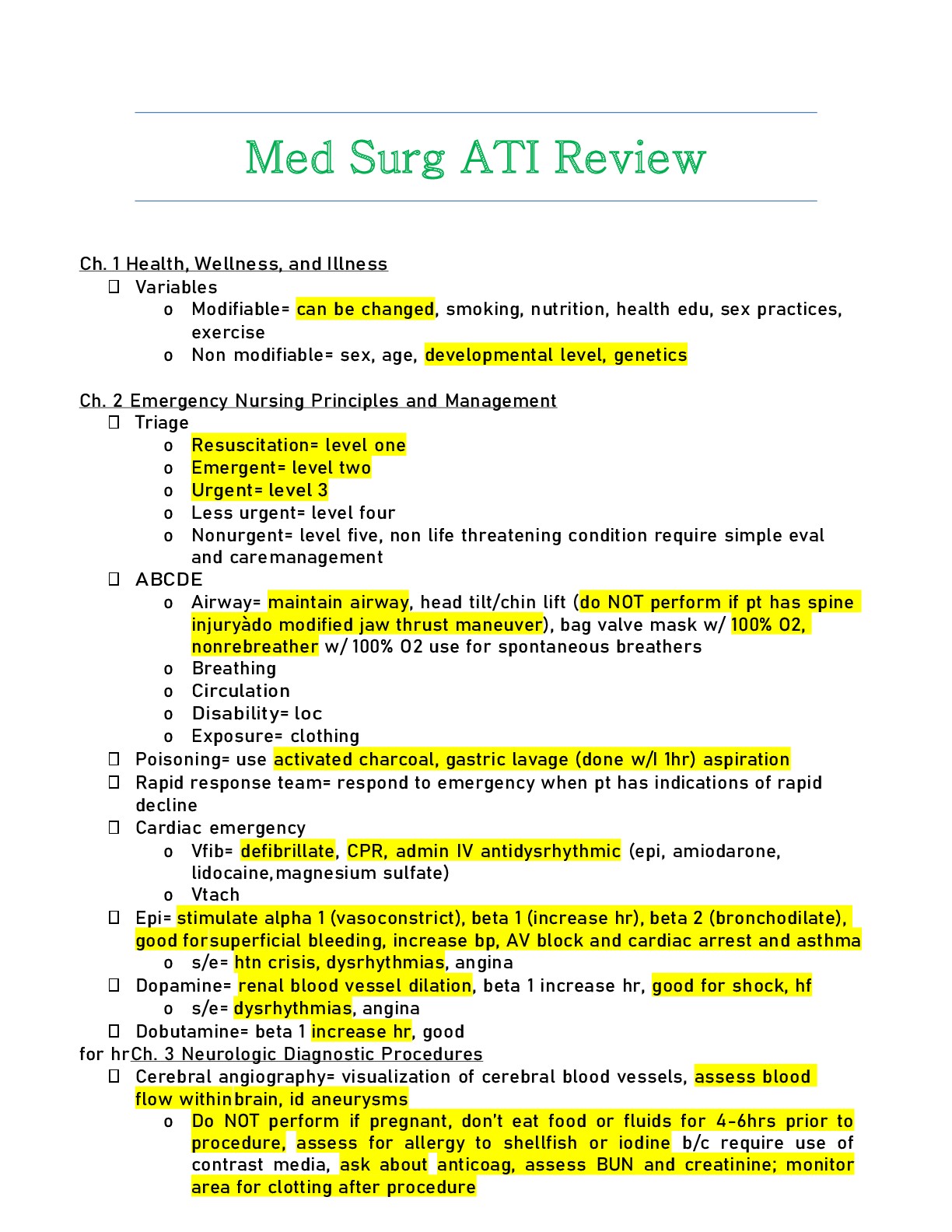 Preview of Med Surg ATI Review 2021